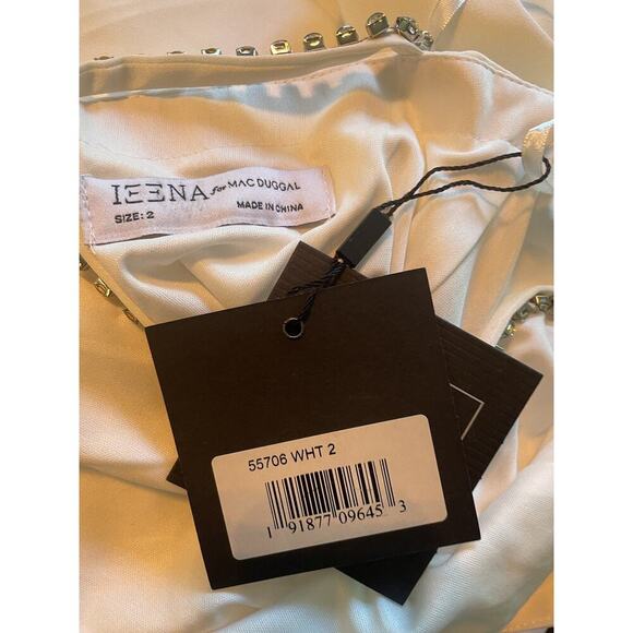 Mac Duggal Sweetheart Evening Gown 2 Rhinestone White Maxi Dress bridal xs 55706 - Picture 6 of 12